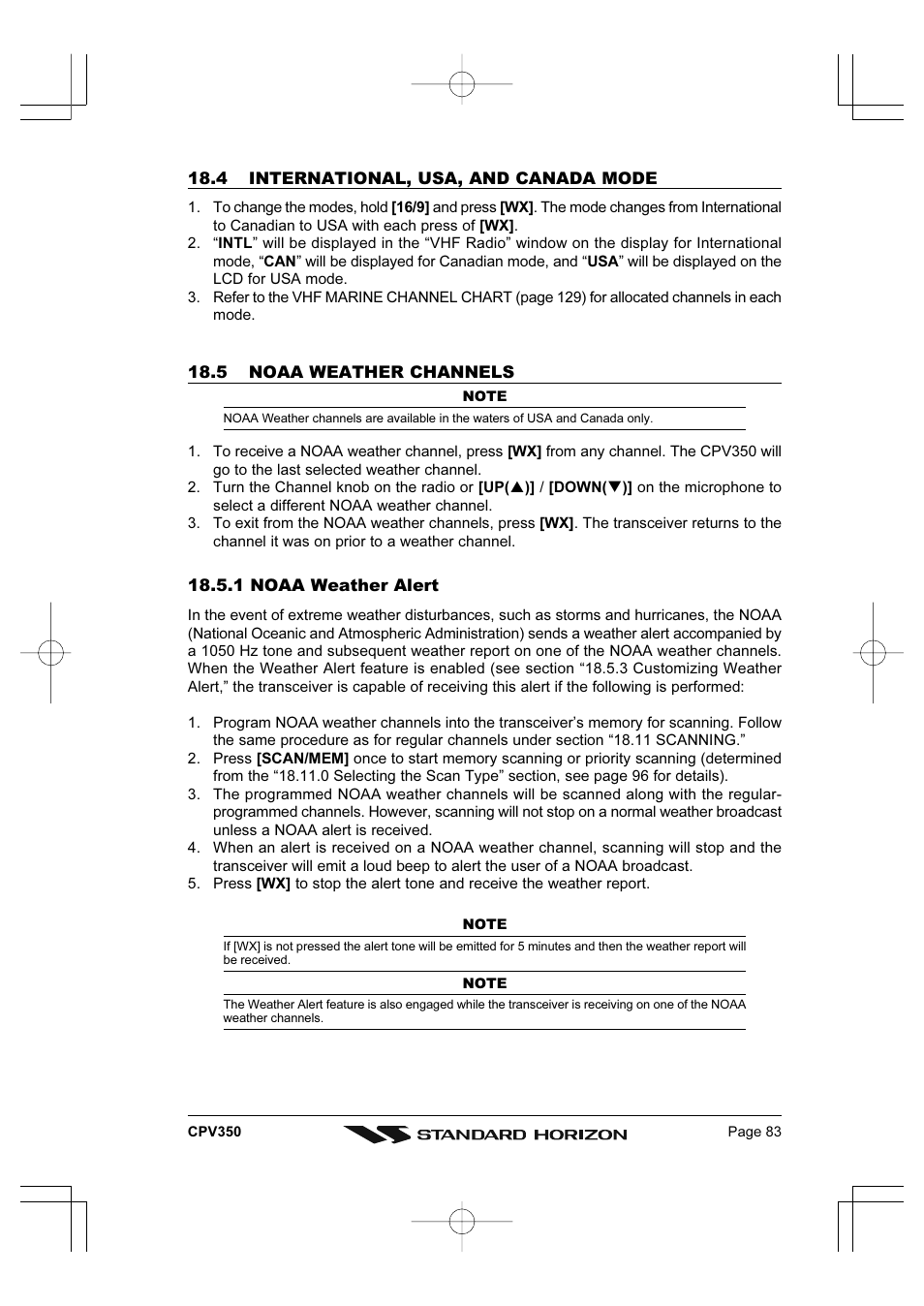 Standard Horizon CPV350 User Manual | Page 83 / 144