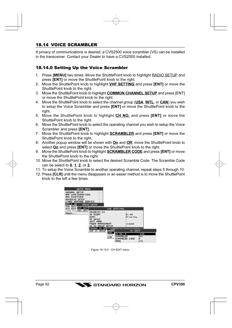 Standard Horizon CPV350 User Manual | Page 92 / 144