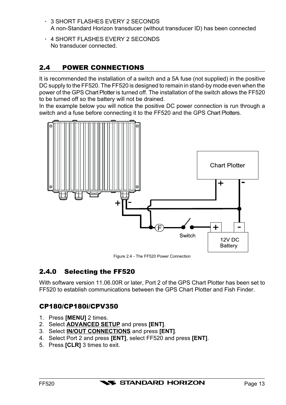 Standard Horizon Ff520 User Manual | Page 11 / 42