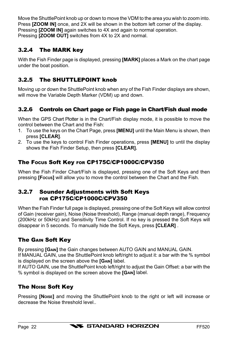 Standard Horizon Ff520 User Manual | Page 20 / 42