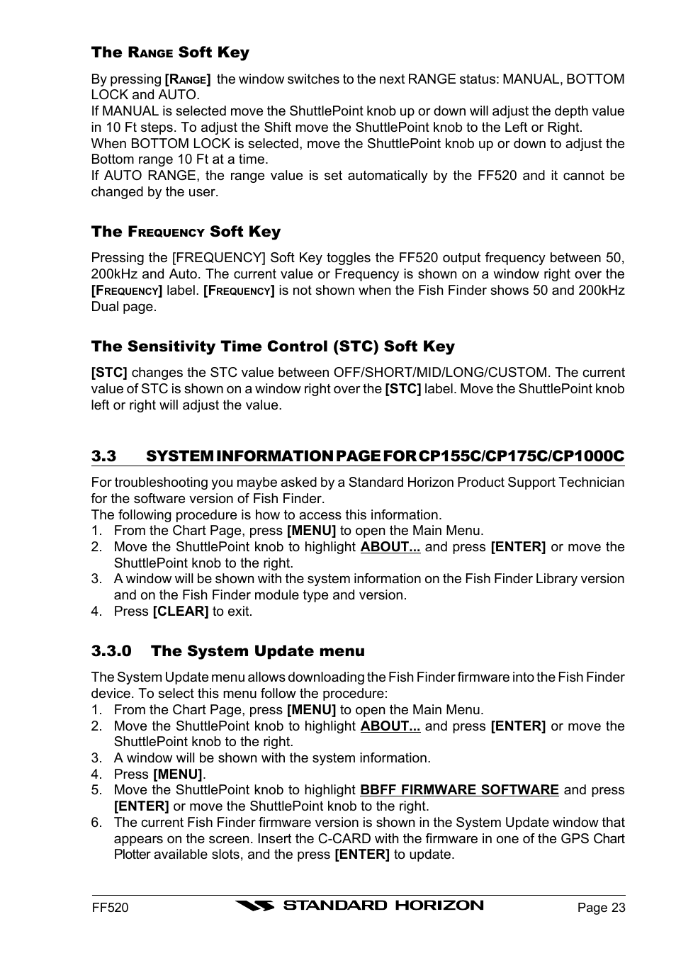 Standard Horizon Ff520 User Manual | Page 21 / 42