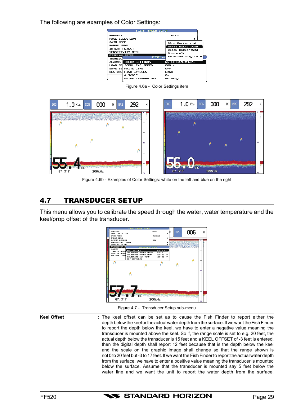 7 transducer setup | Standard Horizon Ff520 User Manual | Page 27 / 42