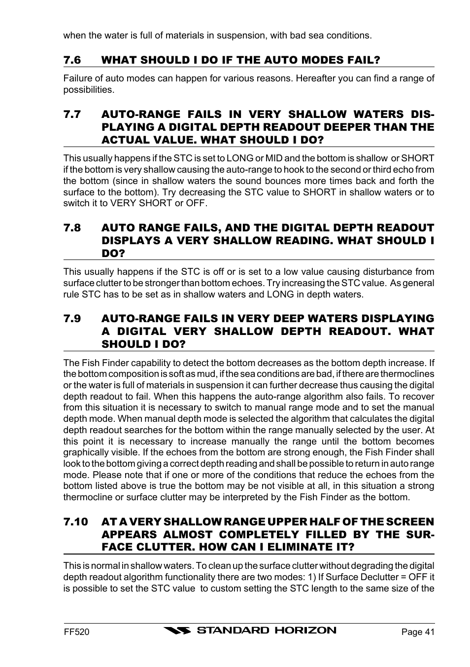 Standard Horizon Ff520 User Manual | Page 39 / 42