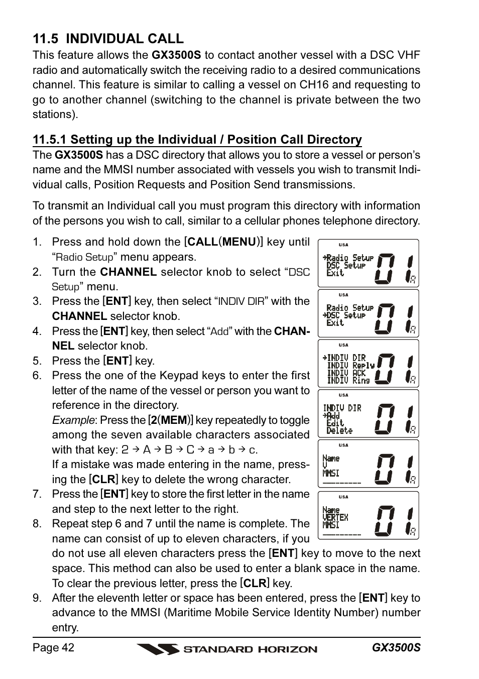 5 individual call | Standard Horizon QUANTUM Series GX3500S User Manual | Page 42 / 88