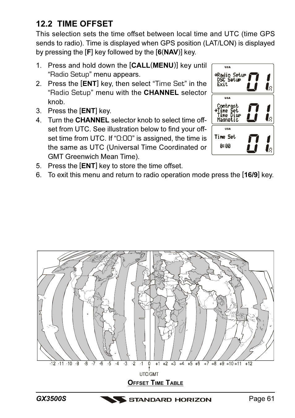 2 time offset | Standard Horizon QUANTUM Series GX3500S User Manual | Page 61 / 88