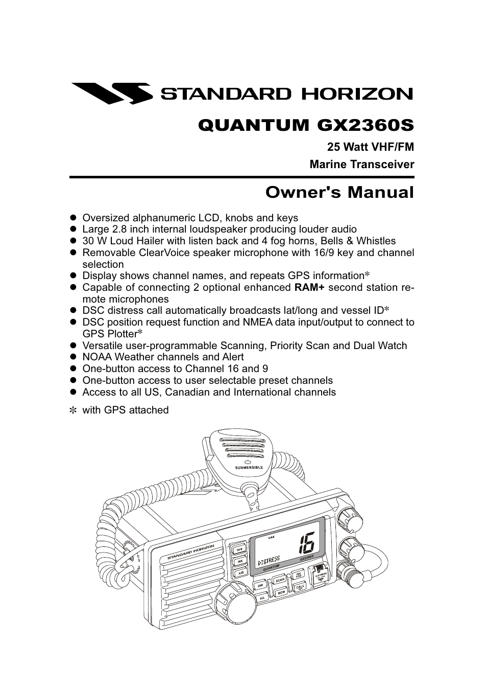 Standard Horizon QUANTUM GX2360S User Manual | 76 pages