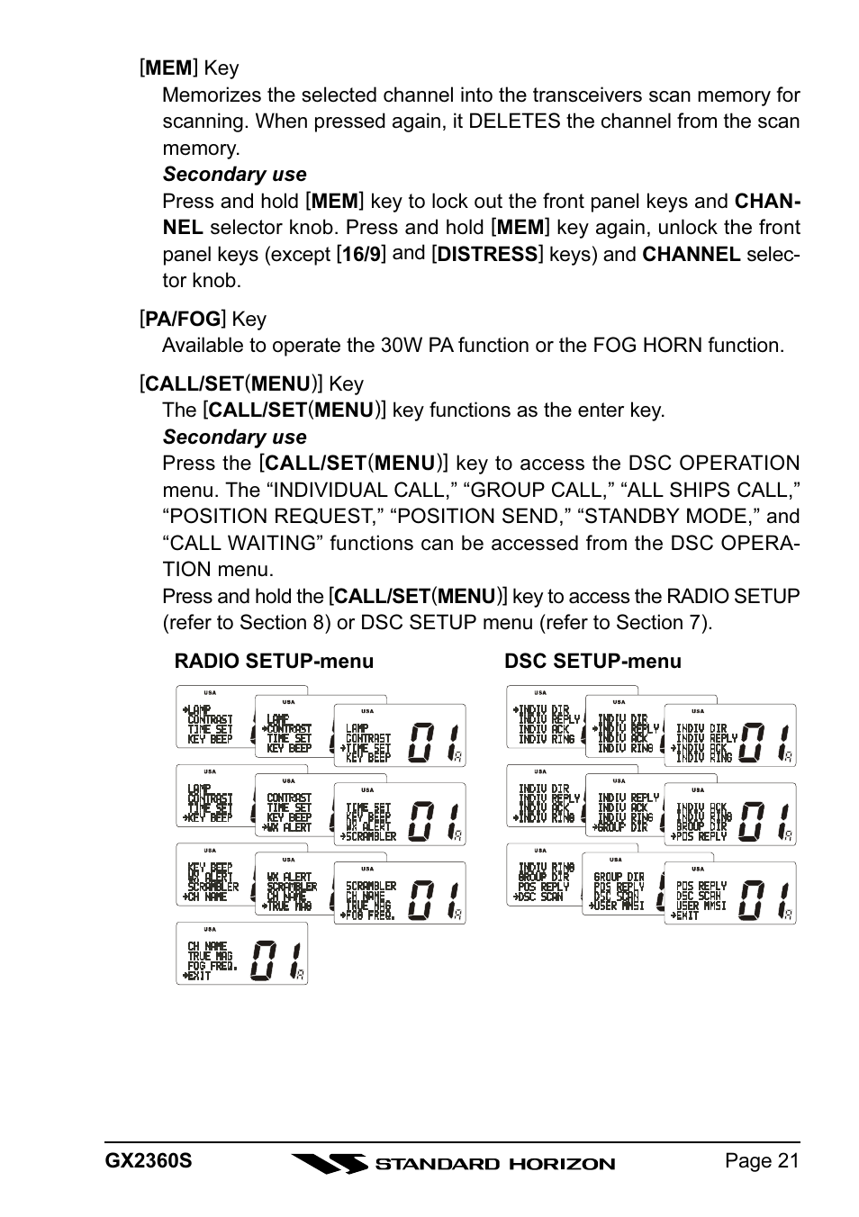 Standard Horizon QUANTUM GX2360S User Manual | Page 21 / 76