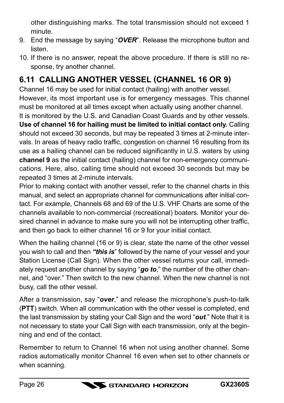 Standard Horizon QUANTUM GX2360S User Manual | Page 26 / 76