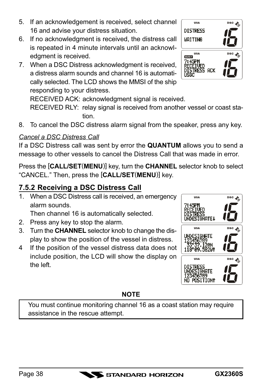 Standard Horizon QUANTUM GX2360S User Manual | Page 38 / 76