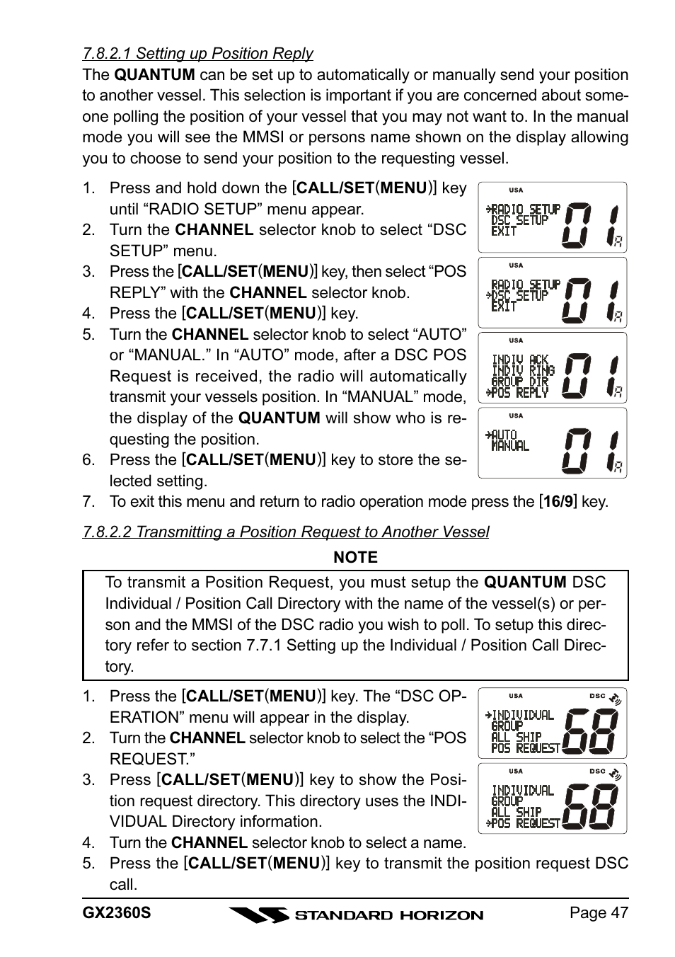 Standard Horizon QUANTUM GX2360S User Manual | Page 47 / 76