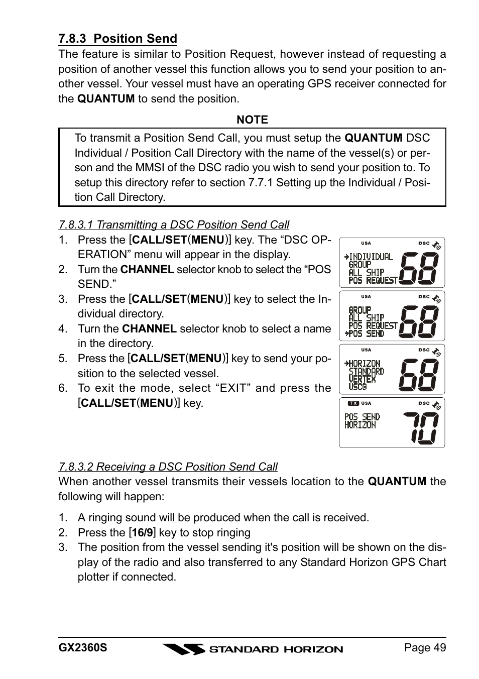 Standard Horizon QUANTUM GX2360S User Manual | Page 49 / 76