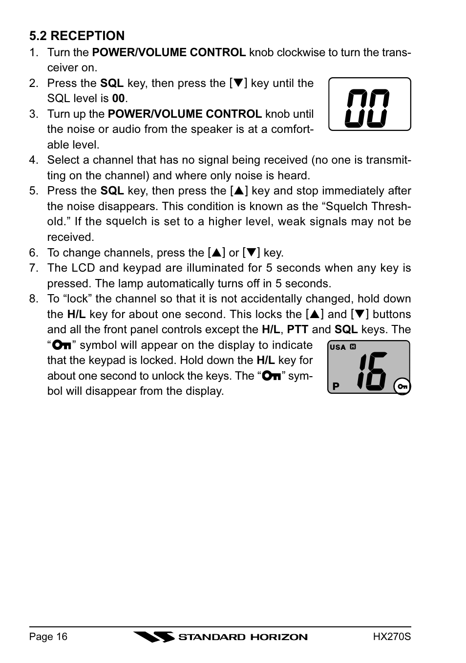 Standard Horizon HX270S User Manual | Page 18 / 44