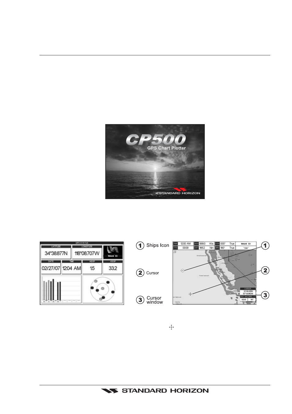 1 getting started, 0 power on, off and shuttlepoint knob operation, Chart | Gps status, Getting started 3.1.0, Power on, off and shuttlepoint knob operation | Standard Horizon CP500 User Manual | Page 21 / 89