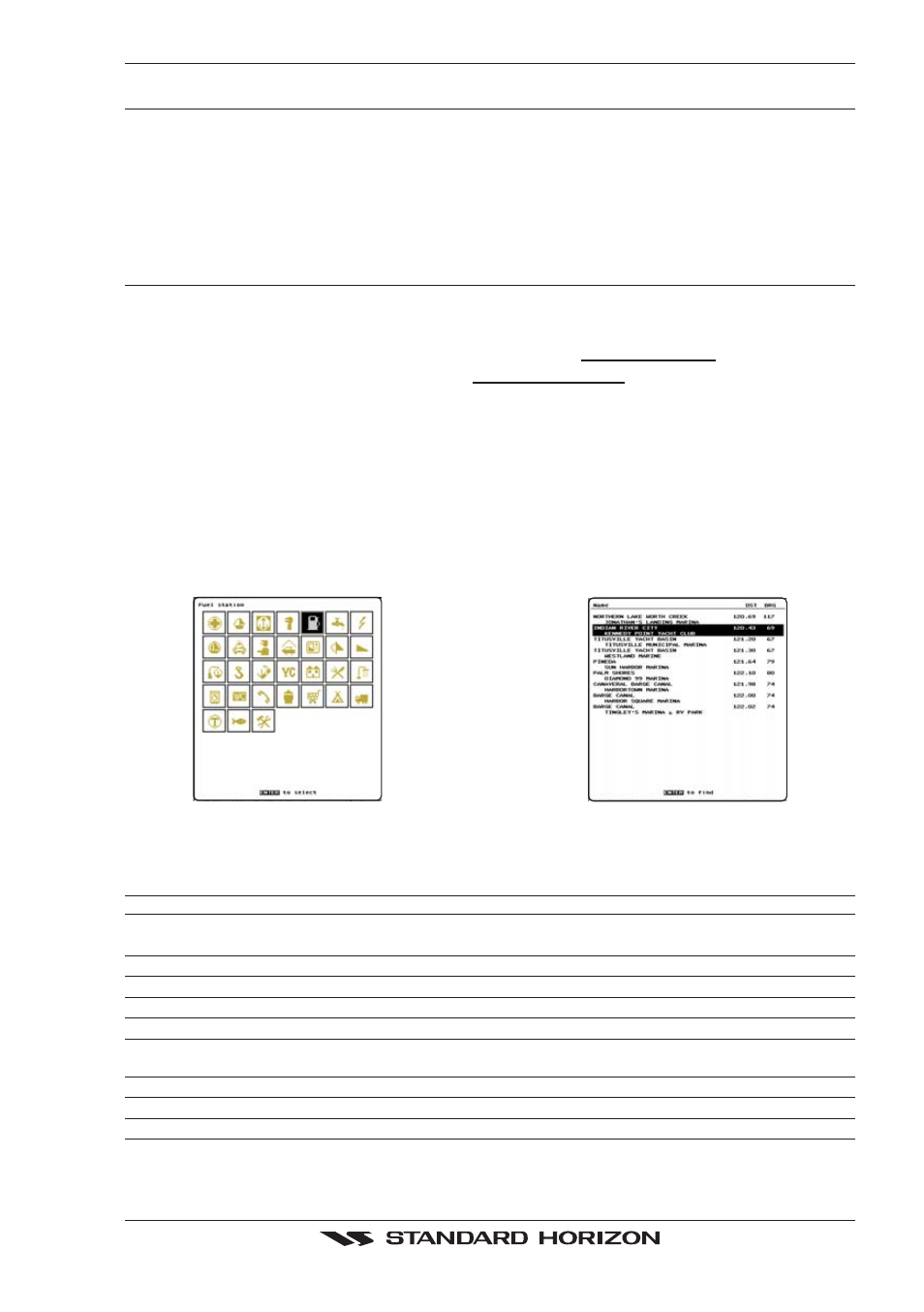 Using find services & more function, 0 port services, 1 other available searches | Coordinates, Obstructions, Pois, Port by distance, Port by name, Port services, Tide station | Standard Horizon CP500 User Manual | Page 29 / 89