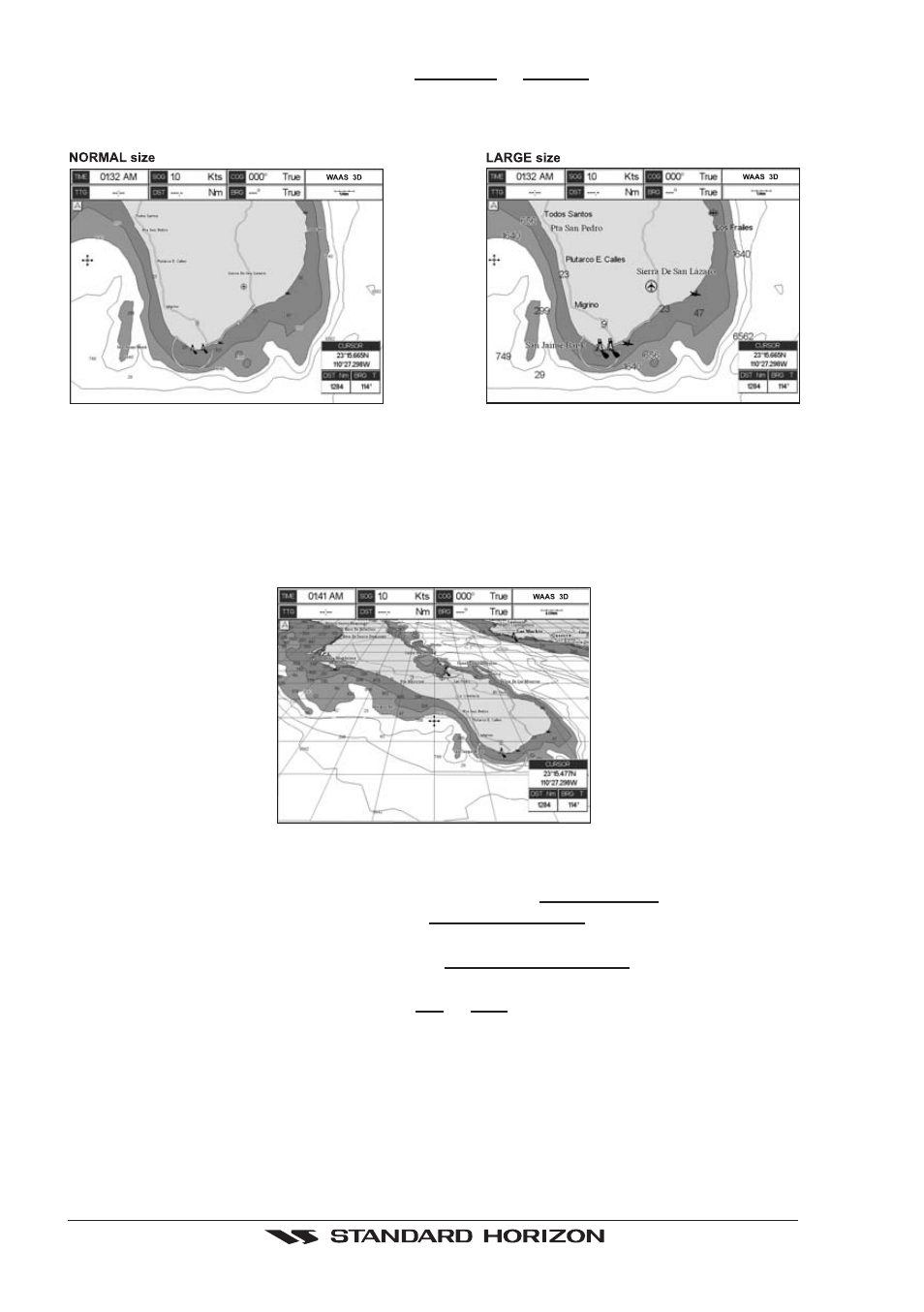 2 perspective view, 3 dynamic nav-aids, Perspective view | Dynamic nav-aids | Standard Horizon CP500 User Manual | Page 36 / 89