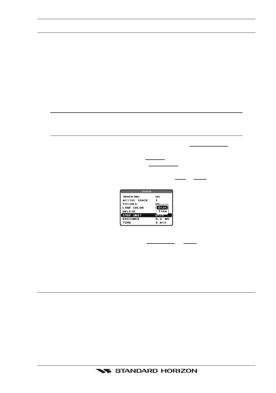 Tracks, 0 tracking, Distance units | Record a track point, Time units, Track, Track points | Standard Horizon CP500 User Manual | Page 53 / 89