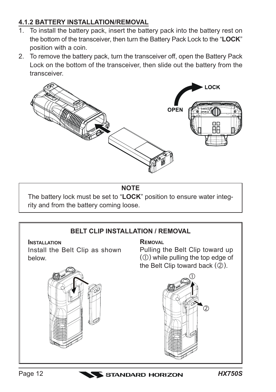 Standard Horizon Hx750s User Manual | Page 12 / 52