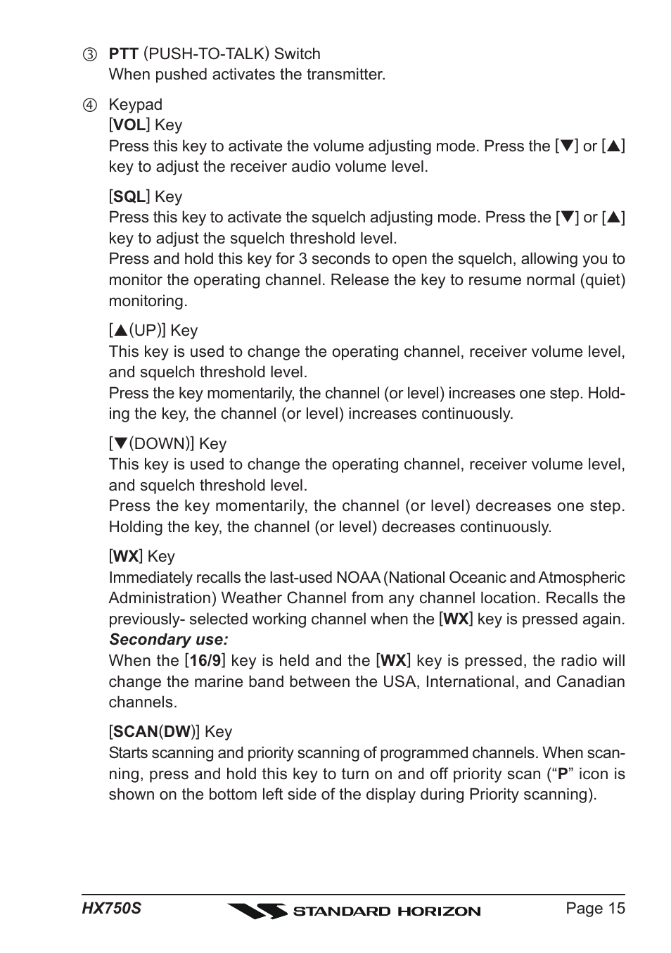 Standard Horizon Hx750s User Manual | Page 15 / 52