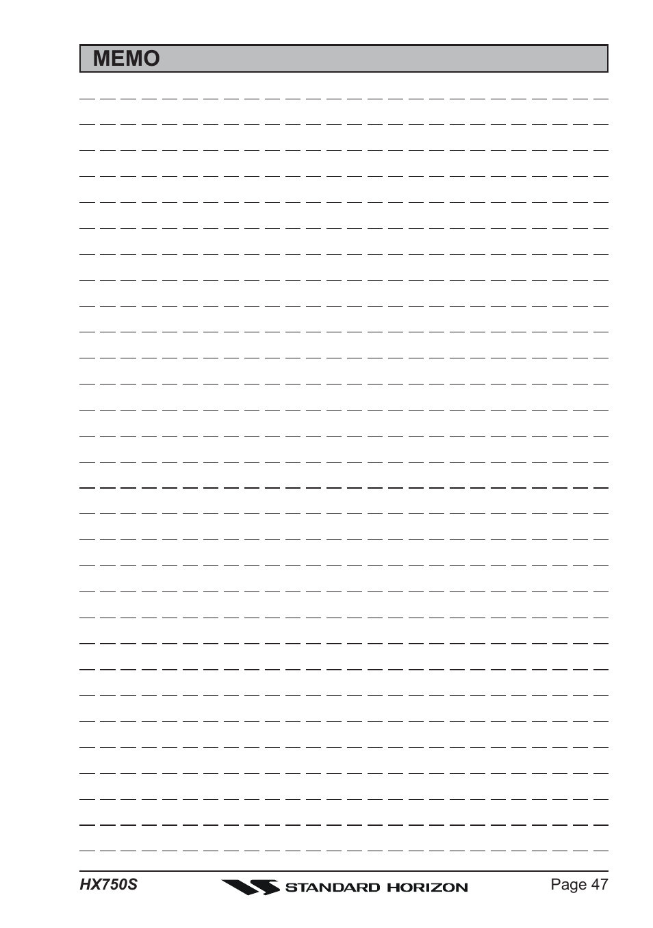 Standard Horizon Hx750s User Manual | Page 47 / 52