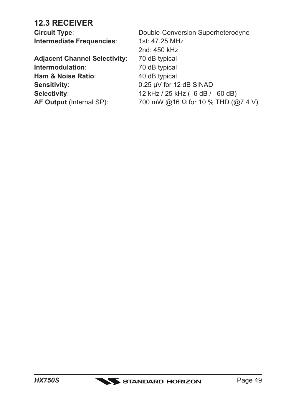 3 receiver | Standard Horizon Hx750s User Manual | Page 49 / 52