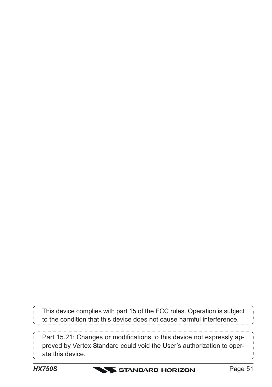 Standard Horizon Hx750s User Manual | Page 51 / 52