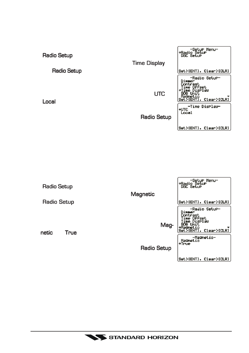 6 changing the time location, 7 changing cog to true or magnetic | Standard Horizon Gx5500s User Manual | Page 13 / 100