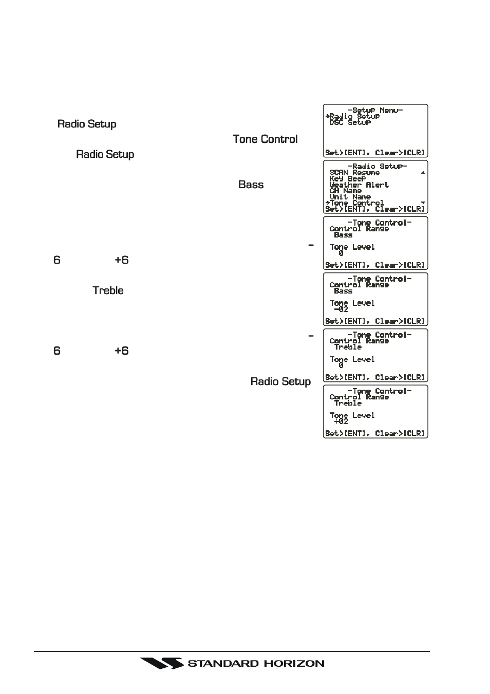 8 treble and base audio tone control | Standard Horizon Gx5500s User Manual | Page 14 / 100