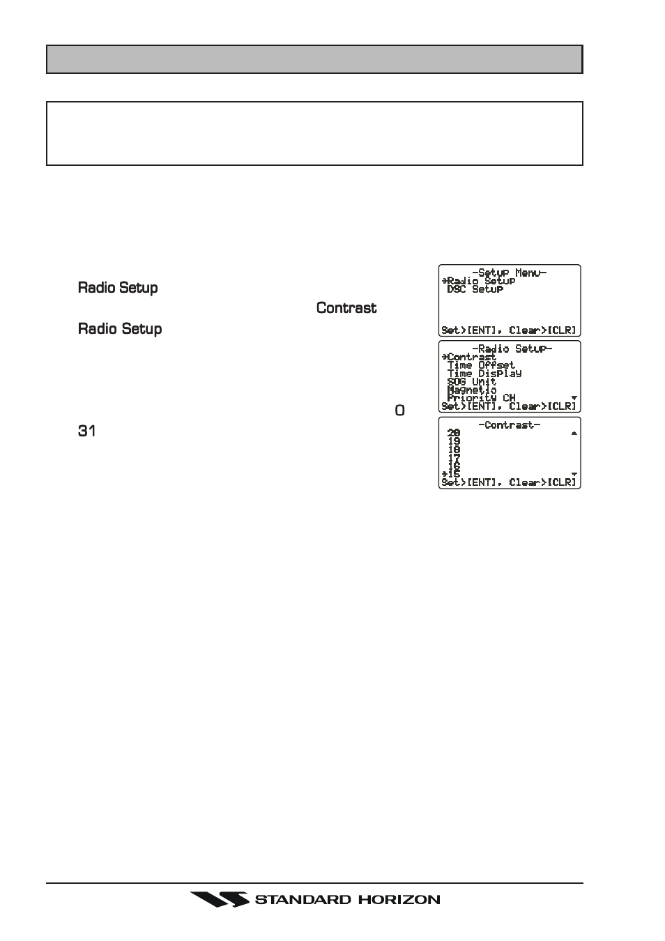 12 radio setup, 1 lcd contrast | Standard Horizon Gx5500s User Manual | Page 58 / 100