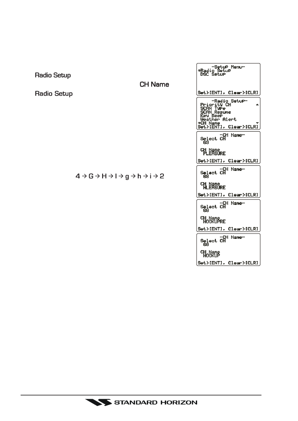 11 channel naming | Standard Horizon Gx5500s User Manual | Page 64 / 100