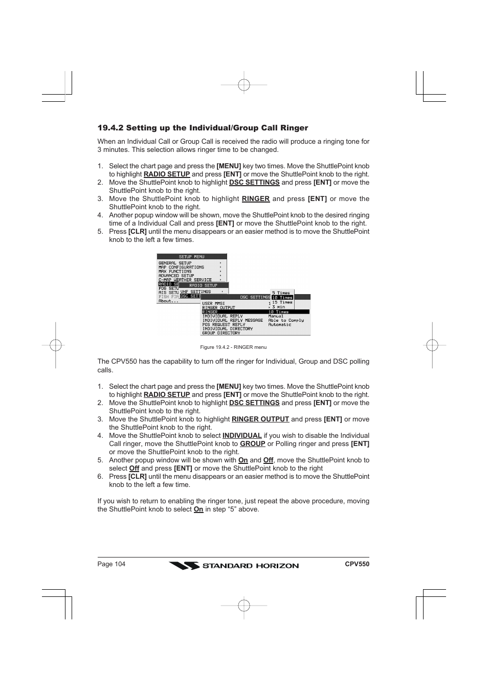 Standard Horizon CPV550 User Manual | Page 104 / 148