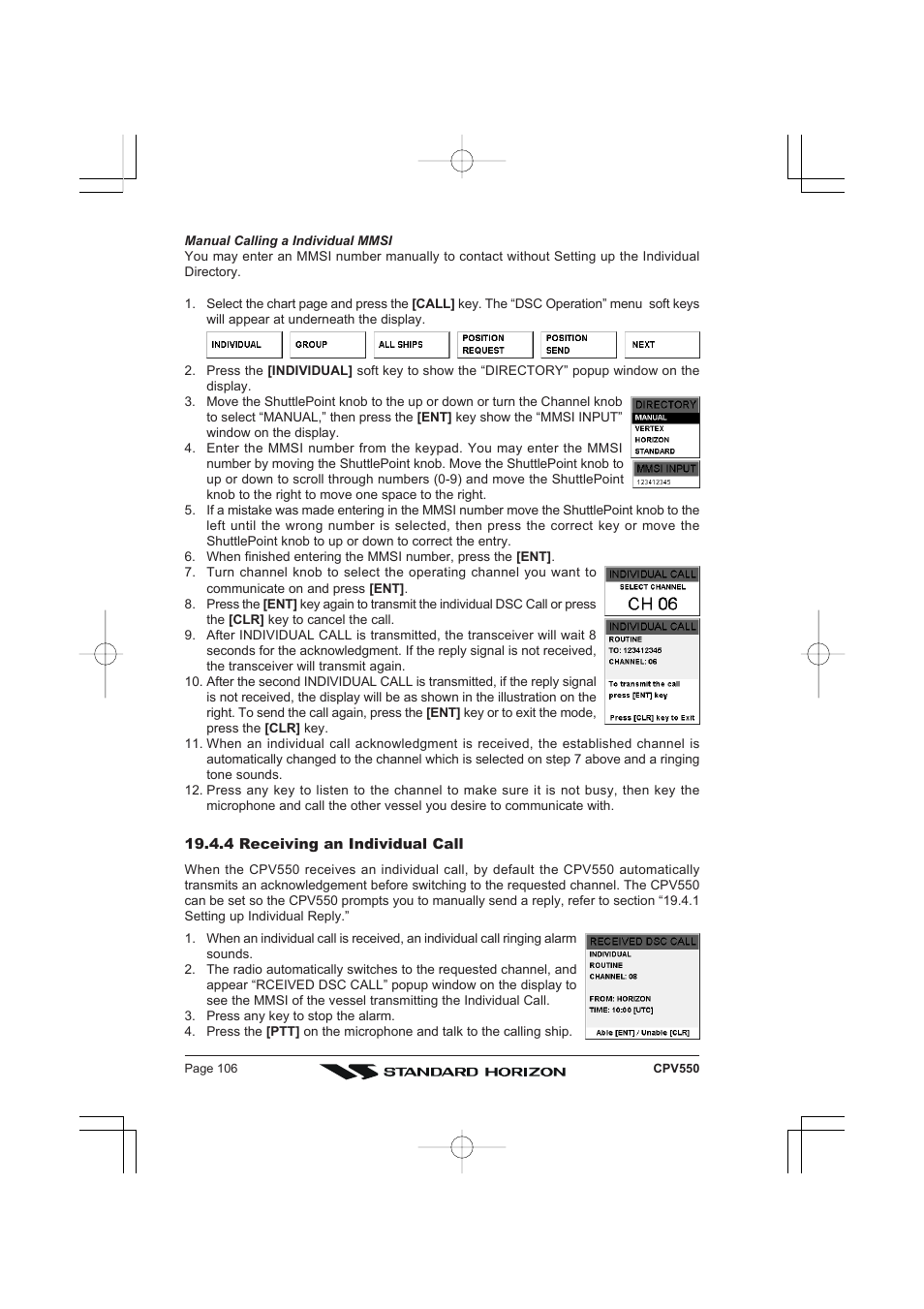 Standard Horizon CPV550 User Manual | Page 106 / 148