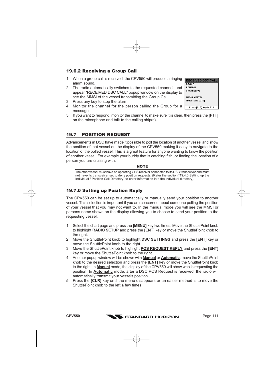 Standard Horizon CPV550 User Manual | Page 111 / 148