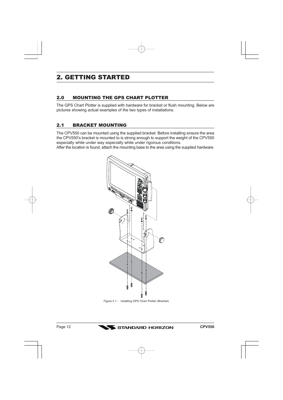 Getting started | Standard Horizon CPV550 User Manual | Page 12 / 148