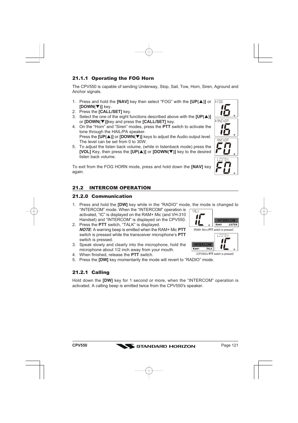 Standard Horizon CPV550 User Manual | Page 121 / 148