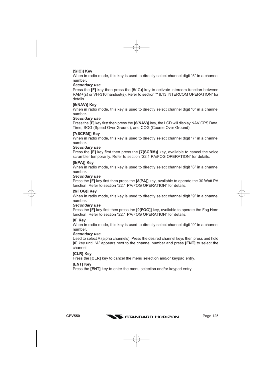 Standard Horizon CPV550 User Manual | Page 125 / 148