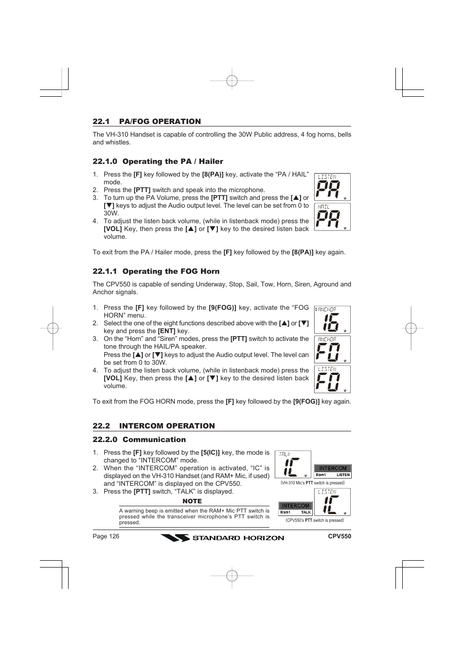 Standard Horizon CPV550 User Manual | Page 126 / 148