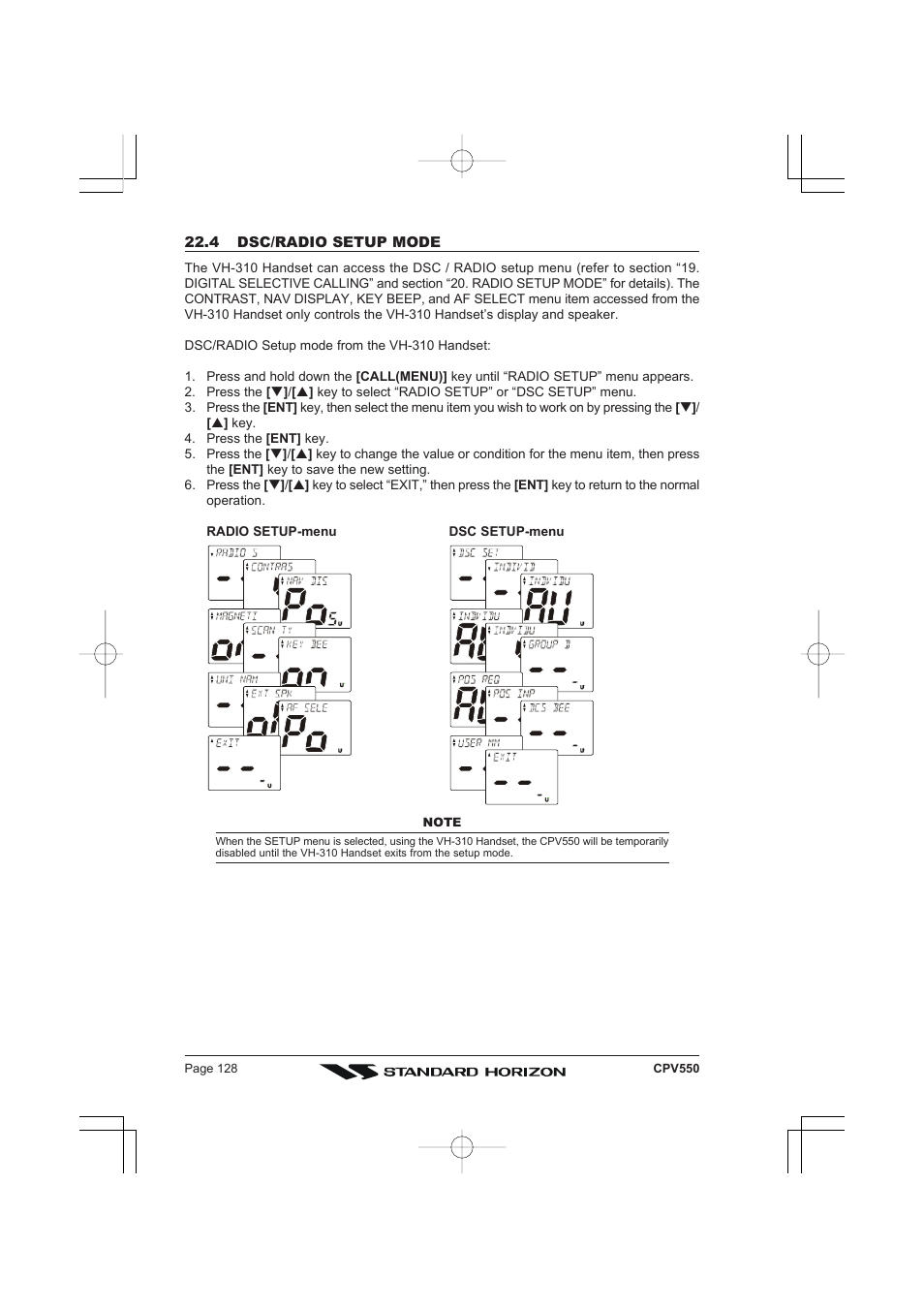 Standard Horizon CPV550 User Manual | Page 128 / 148