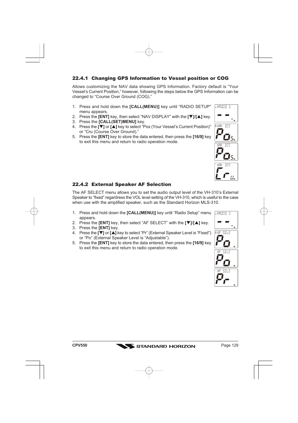 Standard Horizon CPV550 User Manual | Page 129 / 148