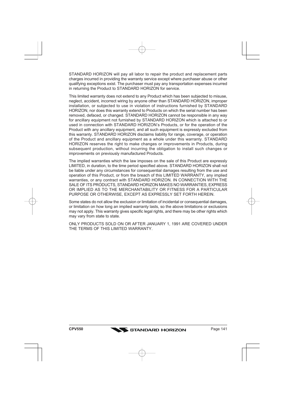 Standard Horizon CPV550 User Manual | Page 141 / 148