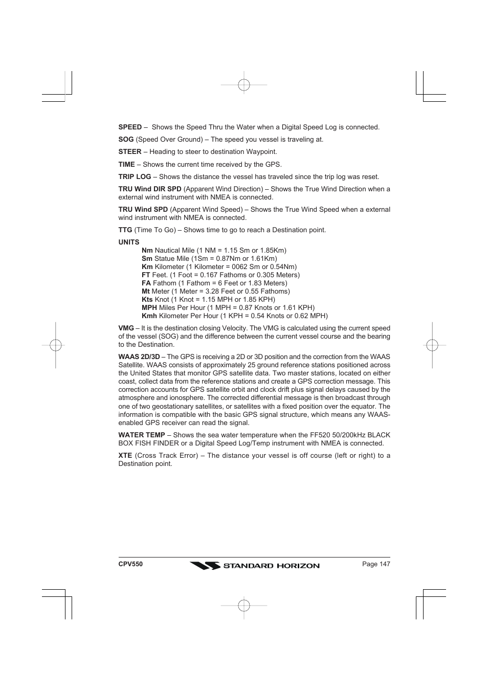 Standard Horizon CPV550 User Manual | Page 147 / 148