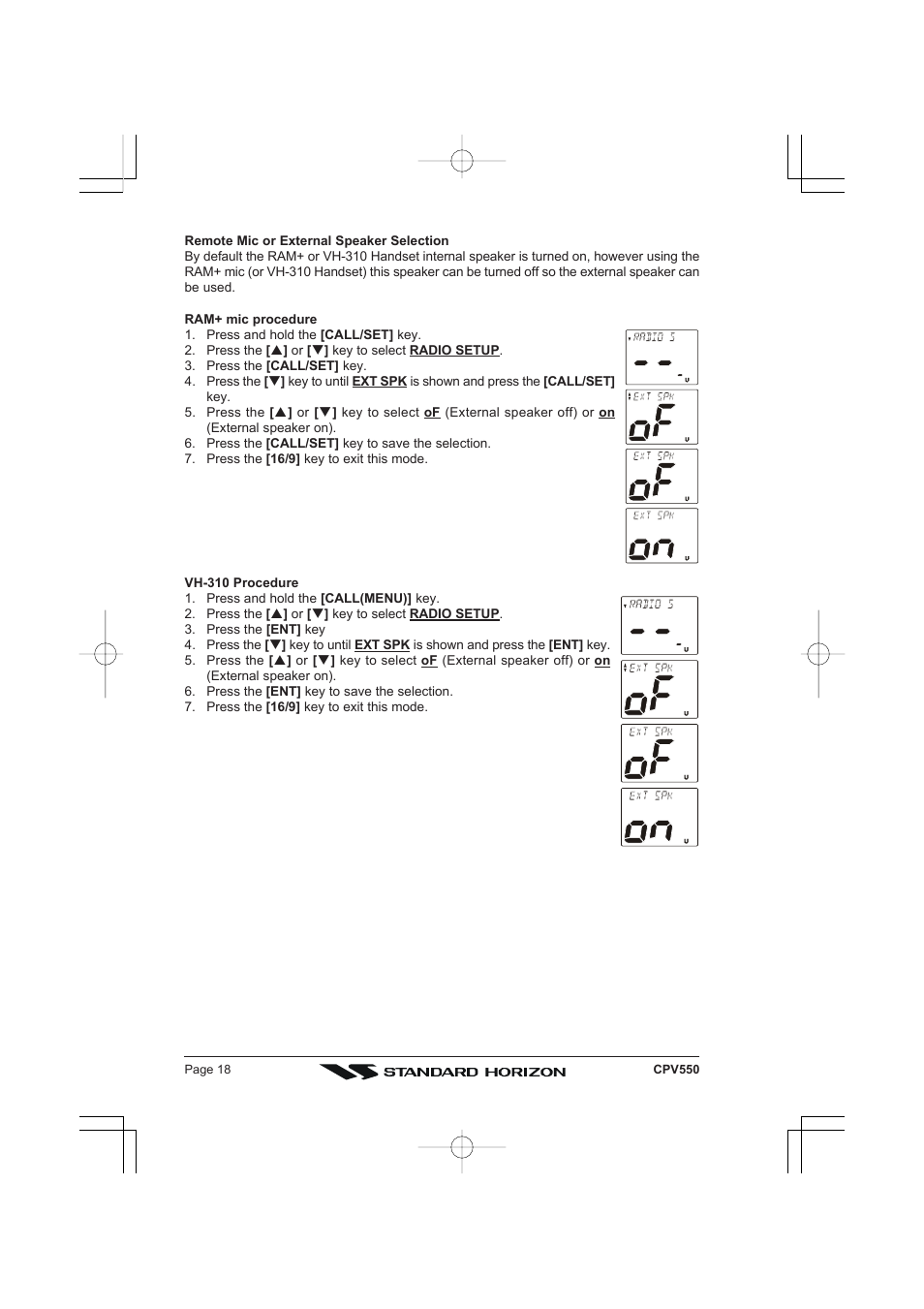 Standard Horizon CPV550 User Manual | Page 18 / 148