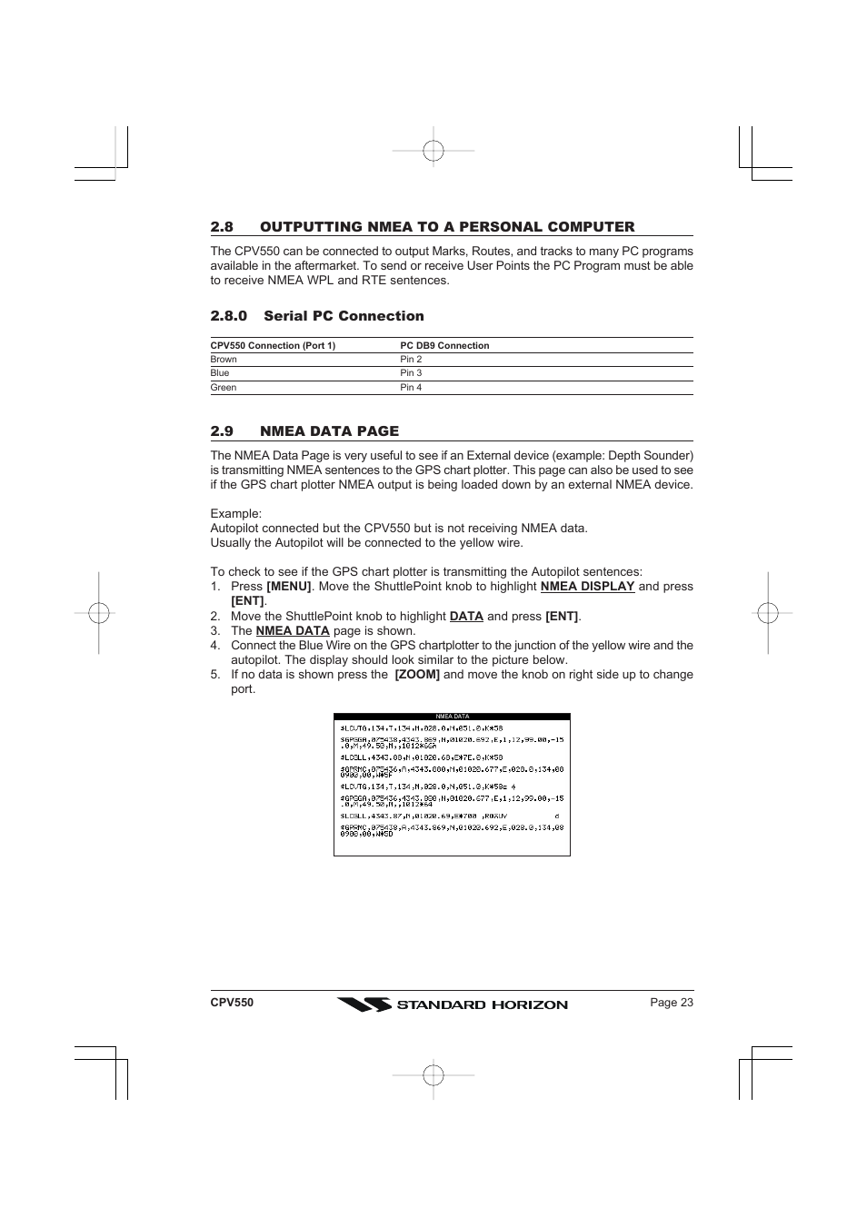 Standard Horizon CPV550 User Manual | Page 23 / 148