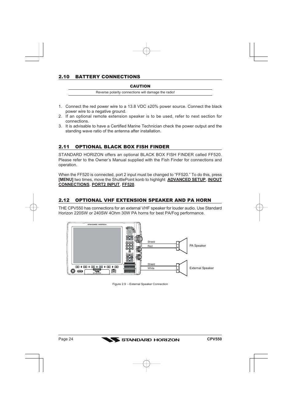Standard Horizon CPV550 User Manual | Page 24 / 148