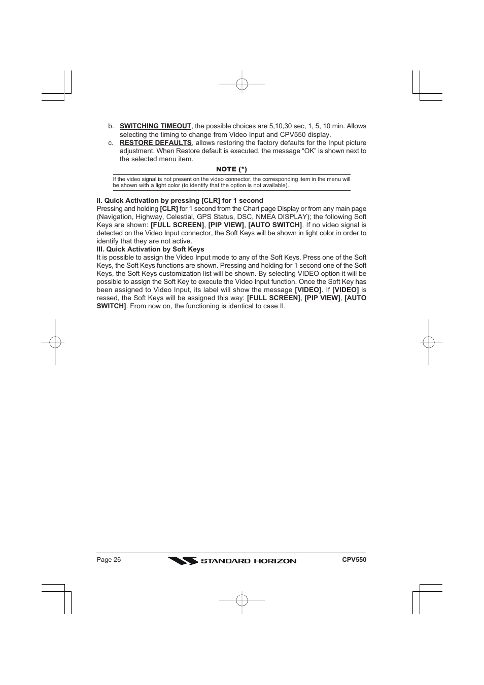 Standard Horizon CPV550 User Manual | Page 26 / 148