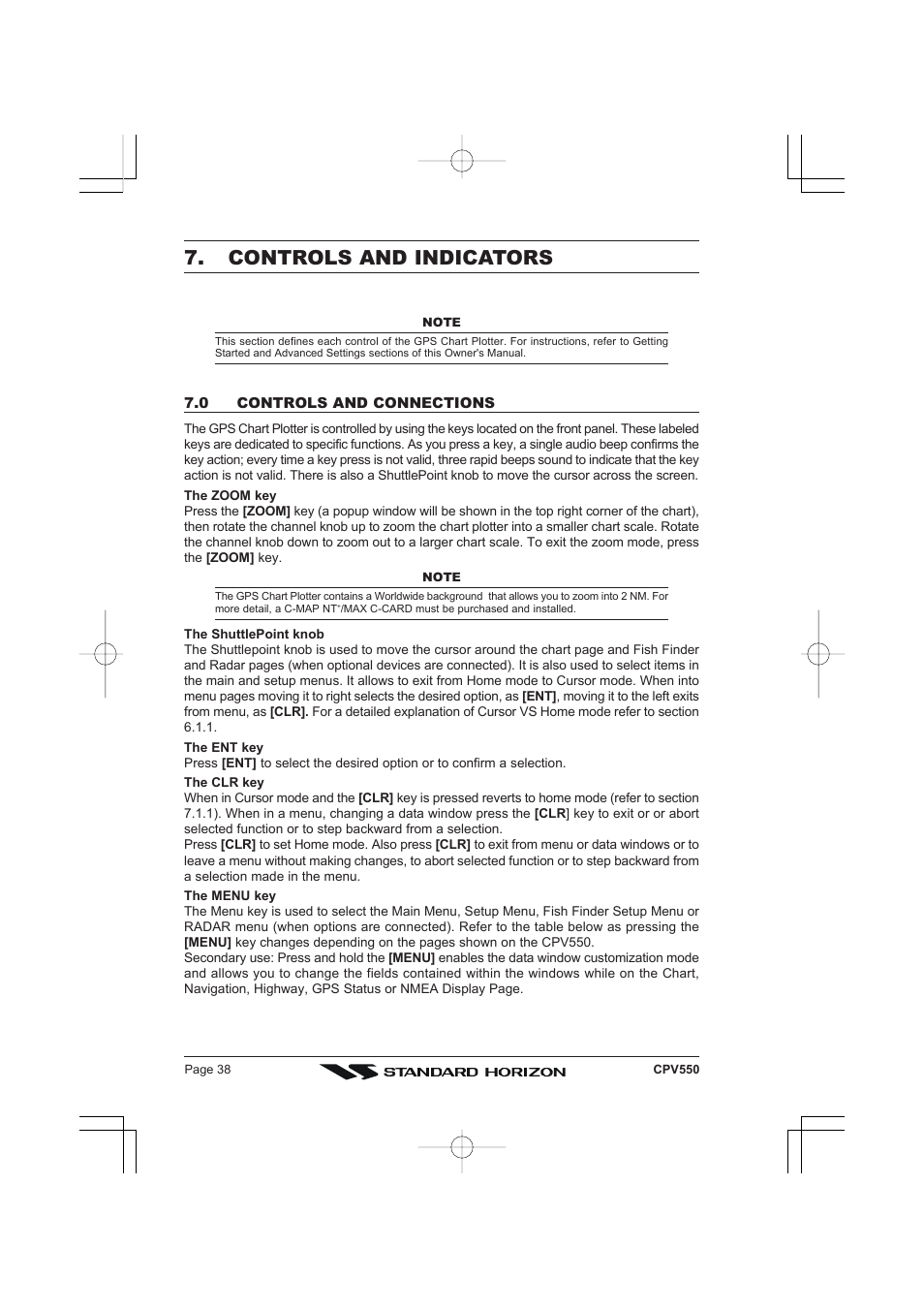 Controls and indicators | Standard Horizon CPV550 User Manual | Page 38 / 148