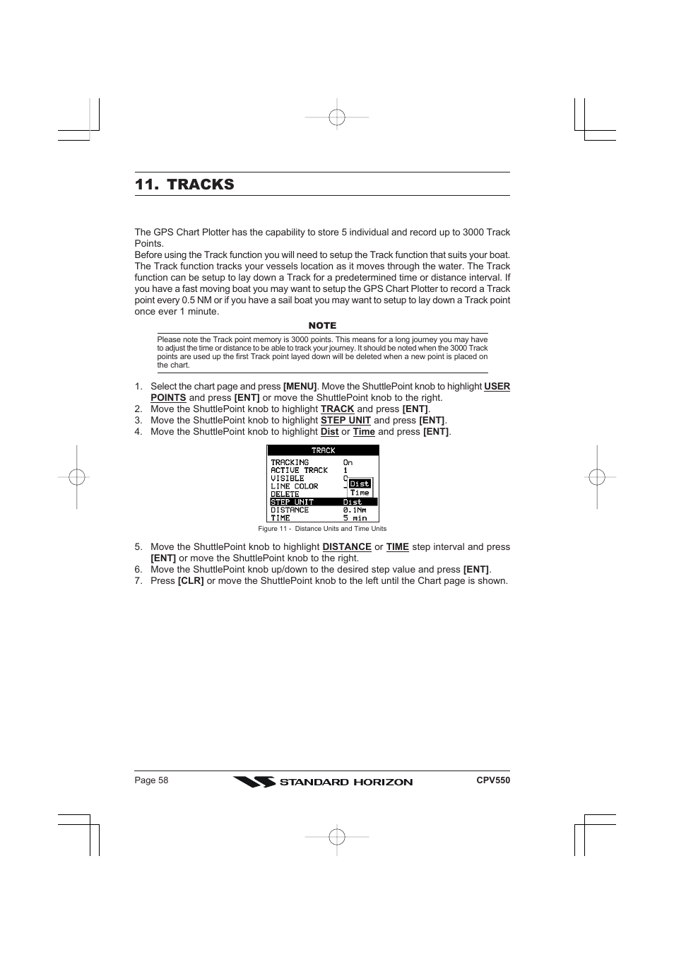 Tracks | Standard Horizon CPV550 User Manual | Page 58 / 148