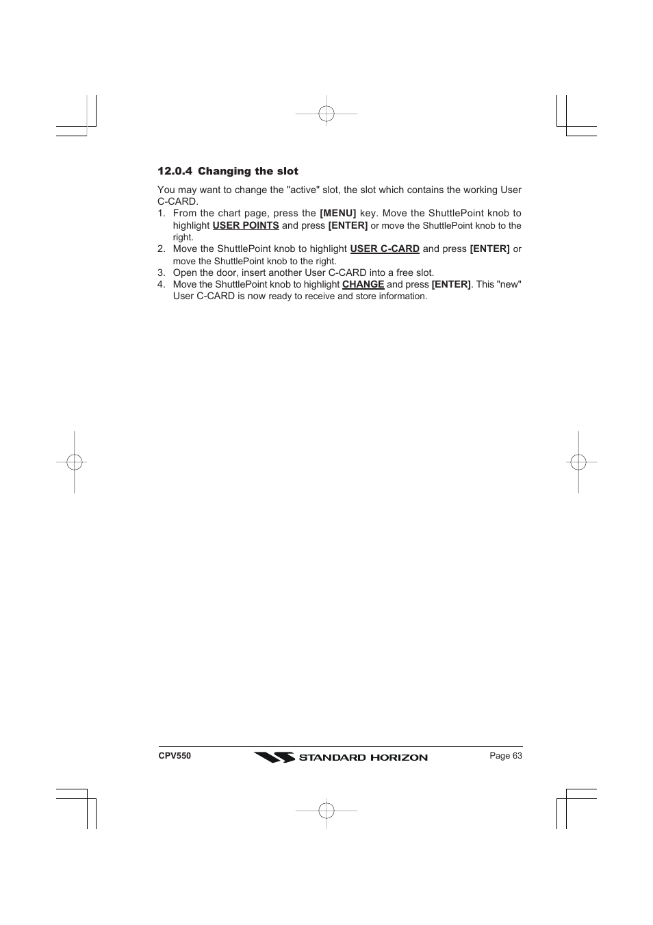 Standard Horizon CPV550 User Manual | Page 63 / 148