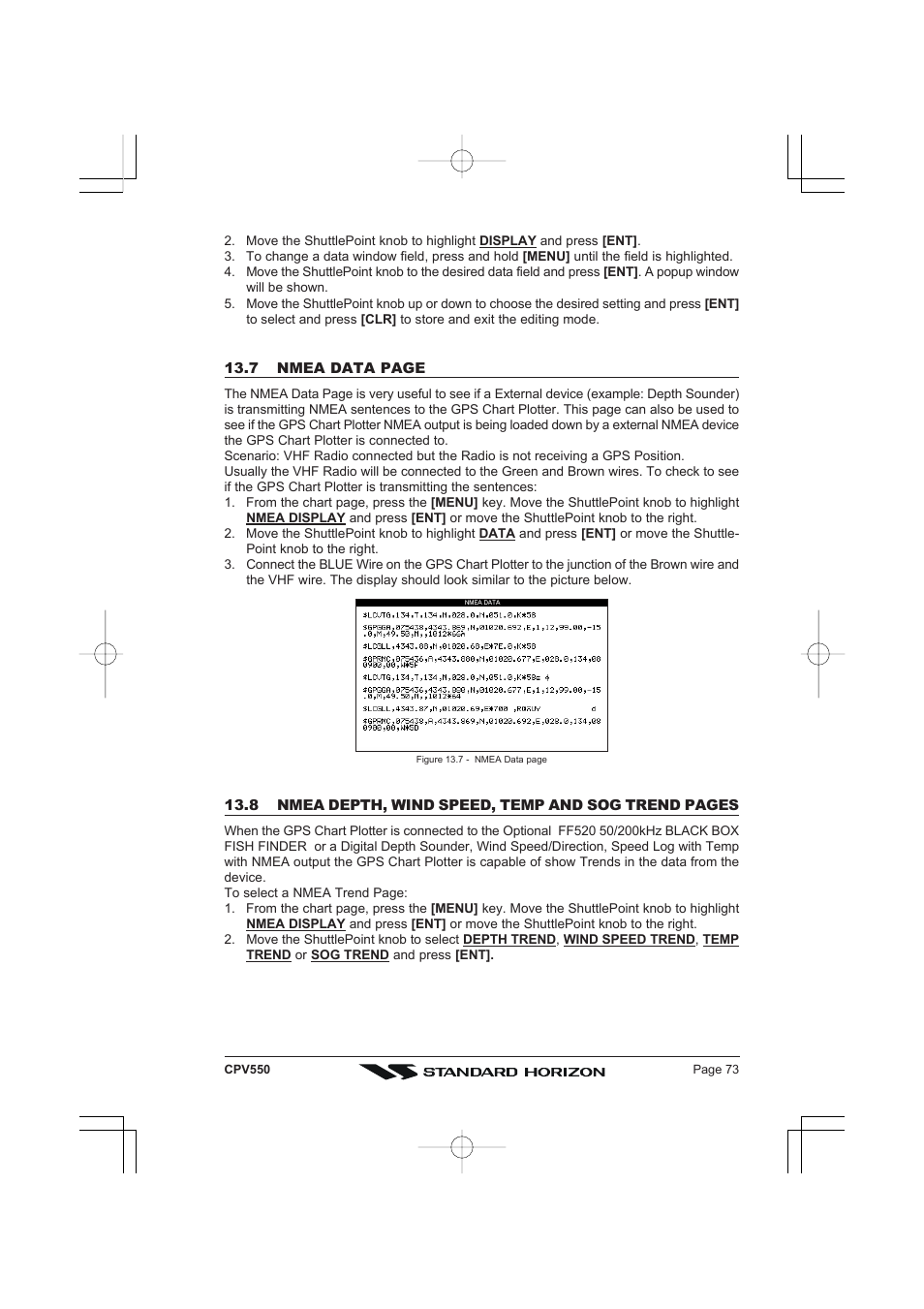 Standard Horizon CPV550 User Manual | Page 73 / 148