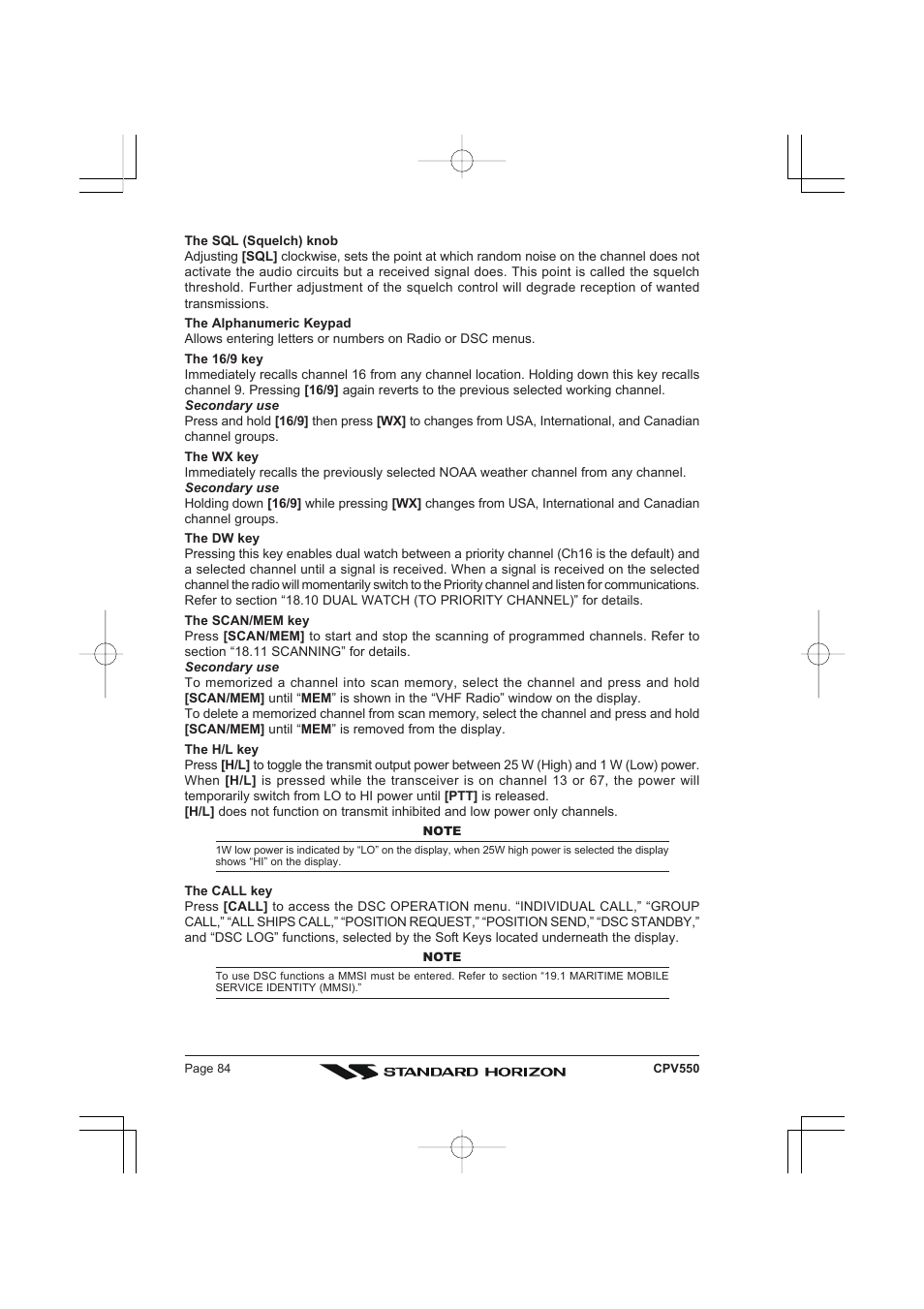 Standard Horizon CPV550 User Manual | Page 84 / 148