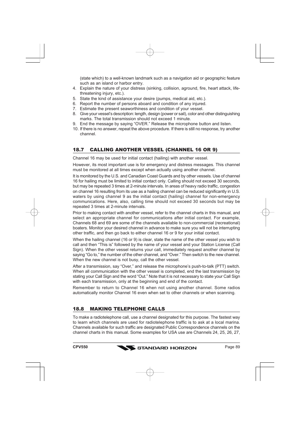 Standard Horizon CPV550 User Manual | Page 89 / 148